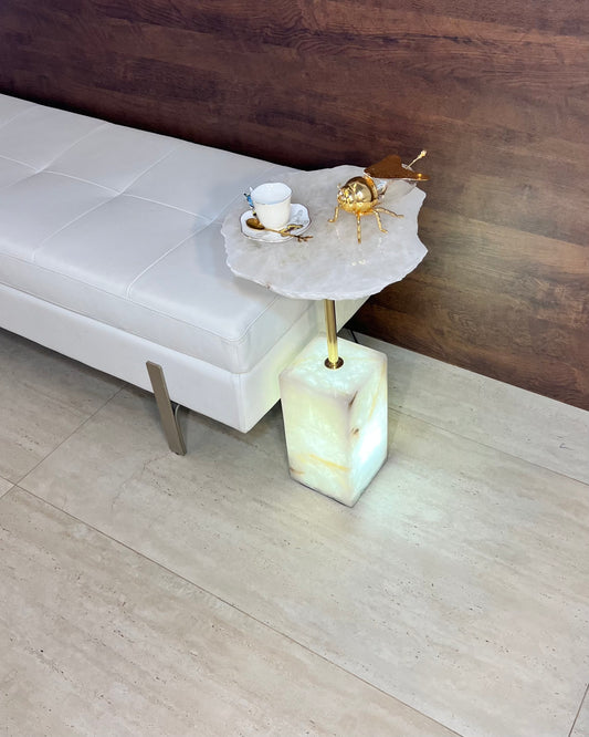 Mesa Luminária Majestic - Quartzito Cristallus