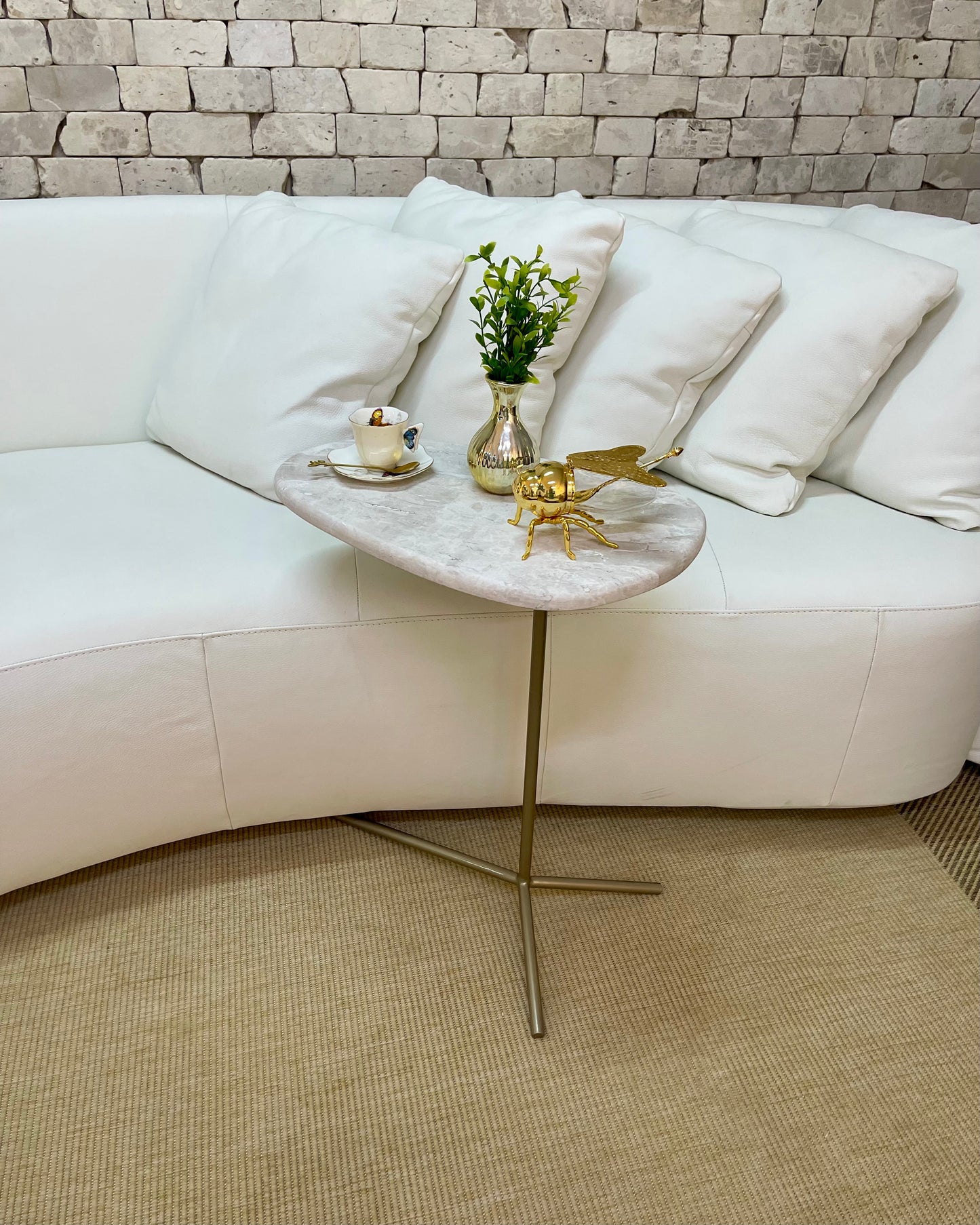 Mesa Ramos Sottile - Mármore Travertino White Cream