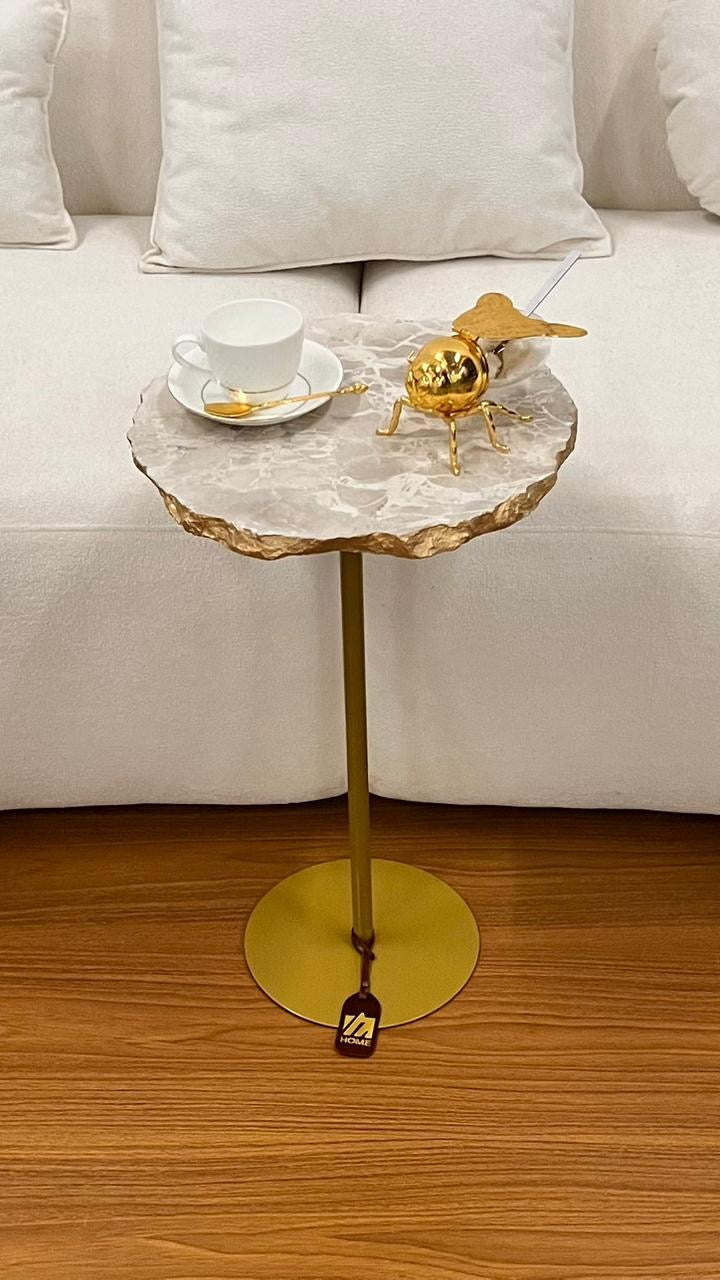 Linha Zera - Mármore Travertino Nacional Orgânica Borda Dourada - Base Cor Dourada