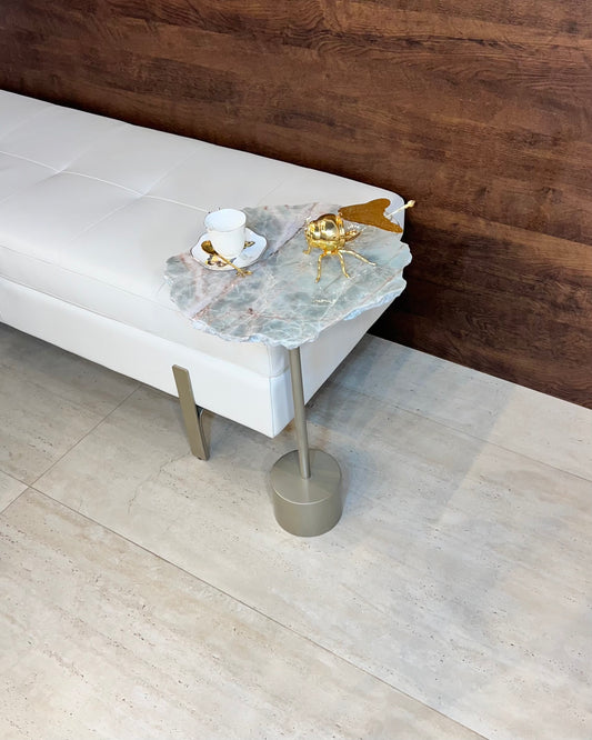 Mesa Lateral - Quartzito Verde Esmeralda - 60 Cm de Altura / Peça Única