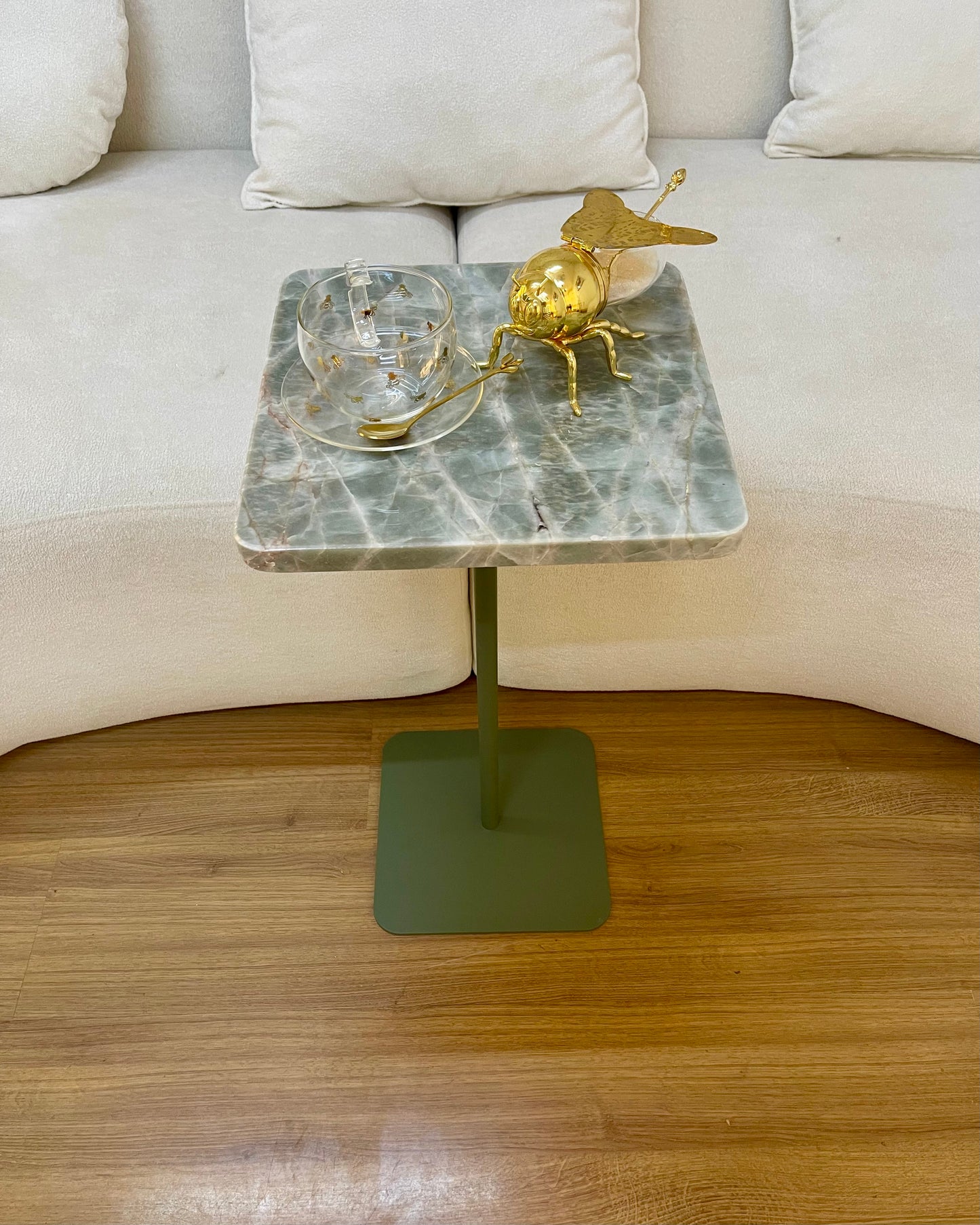 Mesa de Apoio - Quartzito Verde Esmeralda Quadrada