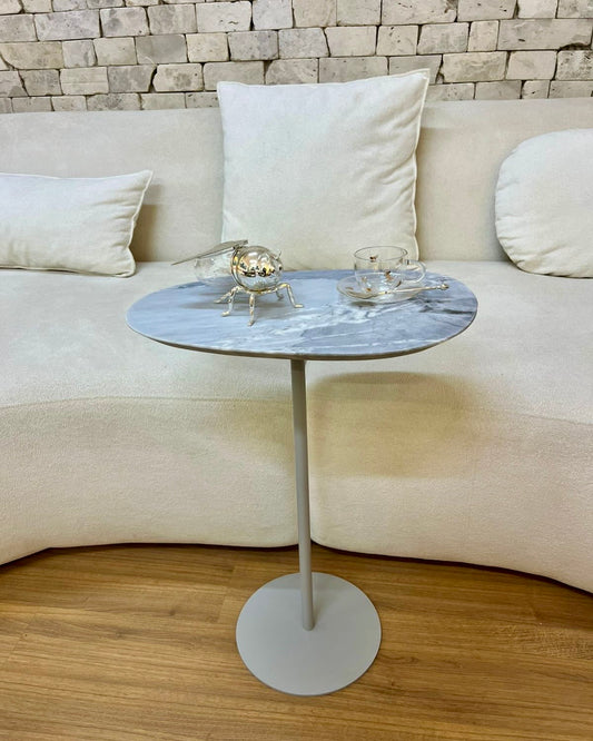Mesa - Lateral Tulipa Mármore Grigio Vulcano - Textura Levigado (Sem Brilho)