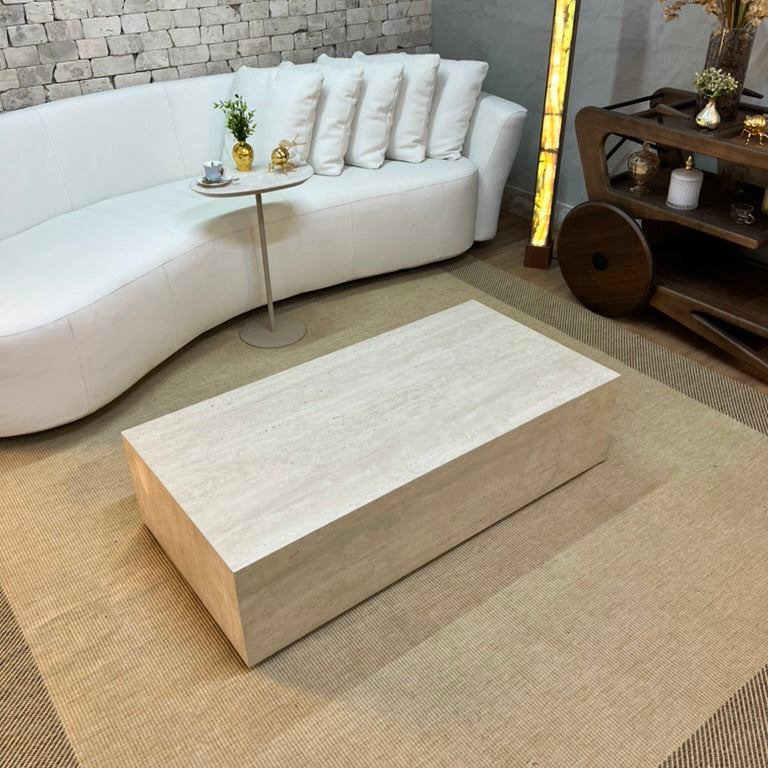 Mesa de Centro Rocca Porcelanato Travertino Romano