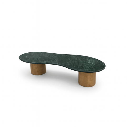 Mesa de Centro Sonatta Mármore Verde Guatemala/ Base Cilindro Maior