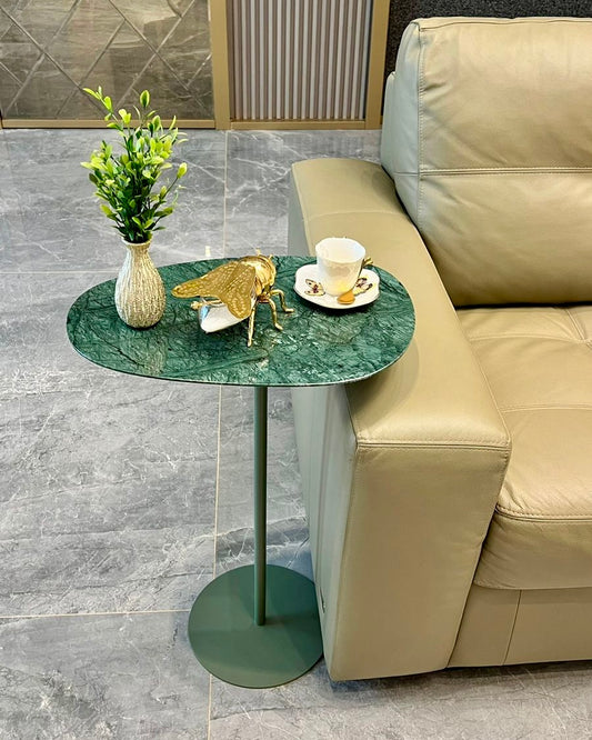 Mesa - Lateral Tulipa Mármore Verde Guatemala Sarinen - Base Verde