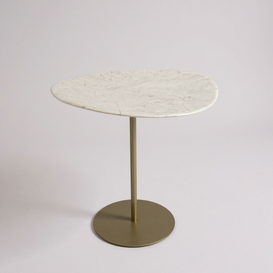 Mesa de Apoio Tulipa Mármore Calacatta Escavada
